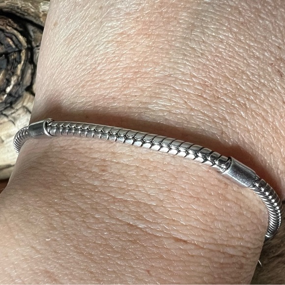 Chrysalis Charm Bracelet 5 stations 925 Sterling silver European Snake Chain 20c - Picture 3 of 8